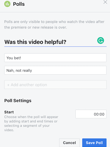 如何使用Facebook视频投票进行民意调查？